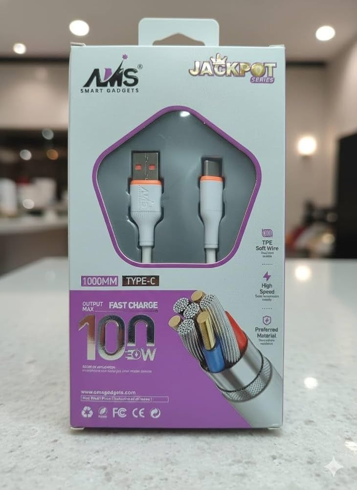 AMS 100W Fast Charging USB to Type-C Cable