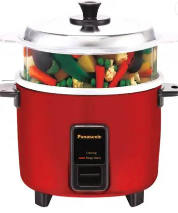 Panasonic Food Steamer, Rice Cooker (1 L, Red)
