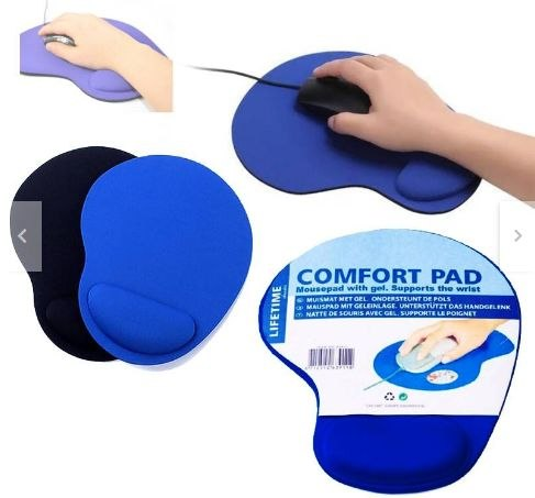 Comfort Pad Ergonomic Mouse Pad with Gel Wrist Support, Blue